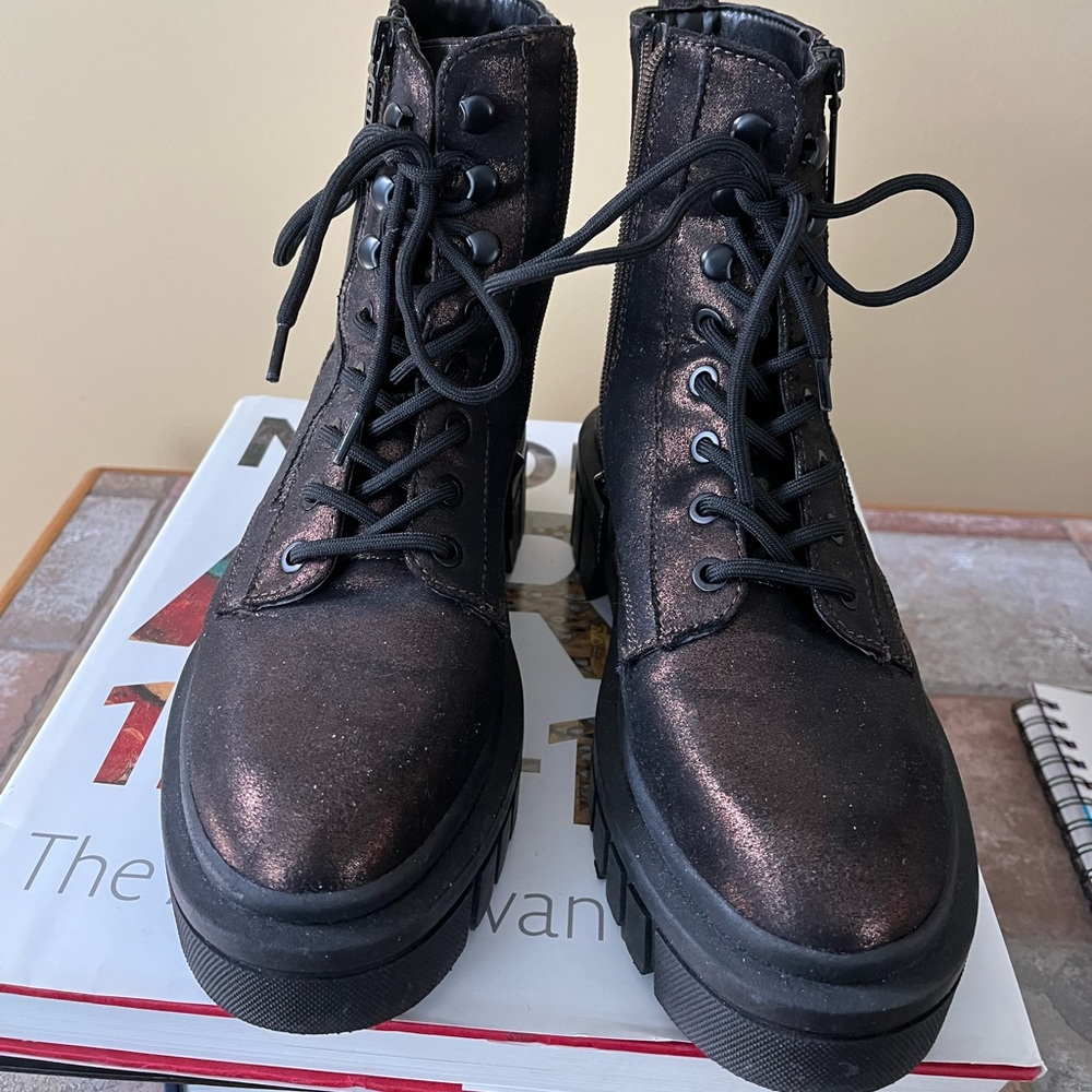 Guess pewter combat booties. Size 8.5